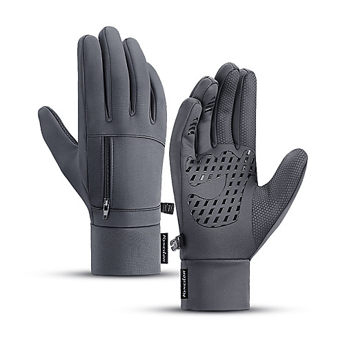 

Winter Bike Gloves / Cycling Gloves Touch Gloves Anti-Slip Waterproof Warm Winter Sports Full Finger Gloves Sports Gloves Silicone Gel Black Grey for Adults' Outdoor Exercise Cycling / Bike