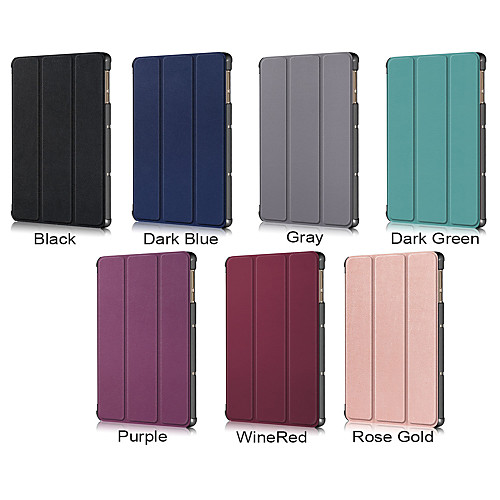 

Phone Case For Huawei Tablets Full Body Case MatePad T8 Shockproof Solid Colored PU Leather TPU