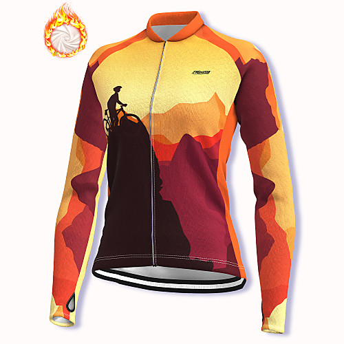 

21Grams Women's Long Sleeve Cycling Jacket Winter Fleece Spandex Burgundy Bike Jacket Mountain Bike MTB Road Bike Cycling Fleece Lining Warm Sports Clothing Apparel / Stretchy / Athleisure