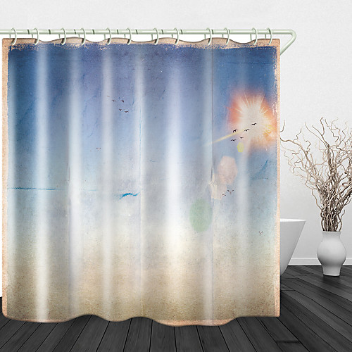 

Painting blue sky and White Clouds Print Waterproof Fabric Shower Curtain for Bathroom Home Decor Covered Bathtub Curtains Liner Includes with Hooks 72 Inch