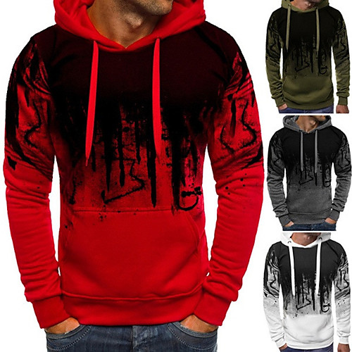 

Men's Hoodie Sweatshirt Casual Athleisure Winter Long Sleeve Thermal Warm Soft Gym Workout Running Jogging Exercise Sportswear ArmyGreen White Red Gray Activewear Micro-elastic