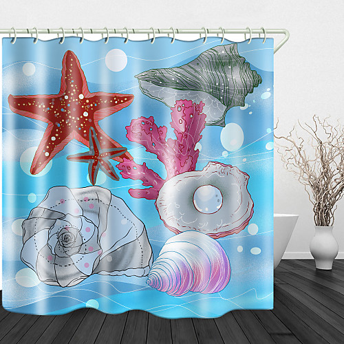

Painting Colorful Starfish Print Waterproof Fabric Shower Curtain For Bathroom Home Decor Covered Bathtub Curtains Liner Includes With Hooks 72 Inch