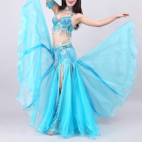 

Belly Dance Skirts Beading Split Paillette Women's Training Performance Dropped Polyester