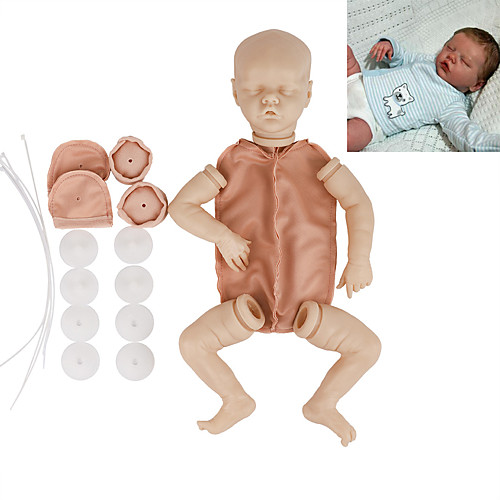

17 inch Reborn Toddler Doll DIY Unpainted Reborn Baby Doll Kit Professional-Painting Kit Baby Boy Baby Girl Twins A Hand Made Floppy Head No Eyelashes, Hair, Flesh Color Cloth Silicone Vinyl with
