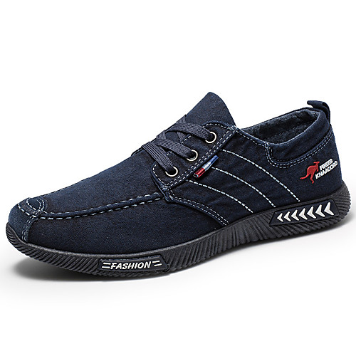 

Men's Sneakers Casual Daily Walking Shoes Canvas Breathable Non-slipping Wear Proof Black Blue Gray Fall Spring