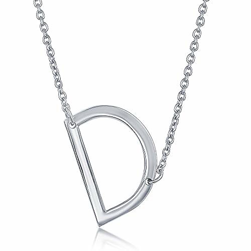 

sterling silver sideways initial necklace d pendant letter necklace for women