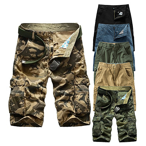 

Men's Hiking Shorts Hiking Cargo Shorts Military Camo Summer Outdoor 10 Standard Fit Multi-Pockets Quick Dry Breathable Sweat wicking Knee Length Shorts Bottoms Jungle camouflage Blue Army Green