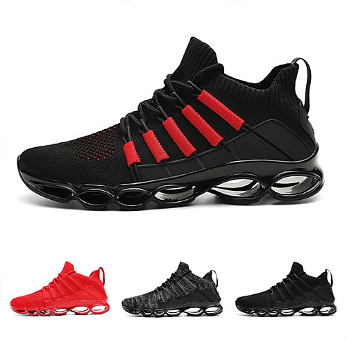 

Men's Trainers Athletic Shoes Athletic Running Shoes Walking Shoes Tissage Volant Black / Red Black Red Fall Spring