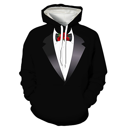 

Men's Pullover Hoodie Sweatshirt Print Graphic 3D Front Pocket Hooded Daily 3D Print 3D Print Casual Hoodies Sweatshirts Long Sleeve Black