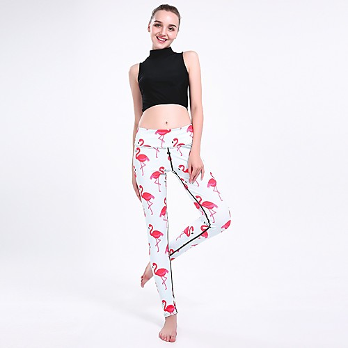 

Women's Casual Yoga Comfort Daily Gym Leggings Pants Print Patterned Ankle-Length Print White