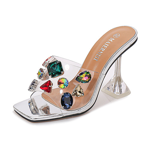 

Women's Sandals Chunky Heel Peep Toe Classic Daily Synthetics Solid Colored Black Gold Silver