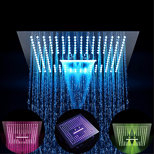 

16 Inch Thermostatic Rain Shower Complete with Stainless Steel Eco-friendly / 64-Color LED / Shower Ceiling Mounted RainfallJet / Massage Shower Head System