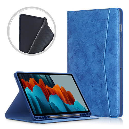 

Phone Case For Samsung Galaxy Full Body Case Samsung Galaxy Tab S7 T870/875 Shockproof Solid Colored PU Leather TPU