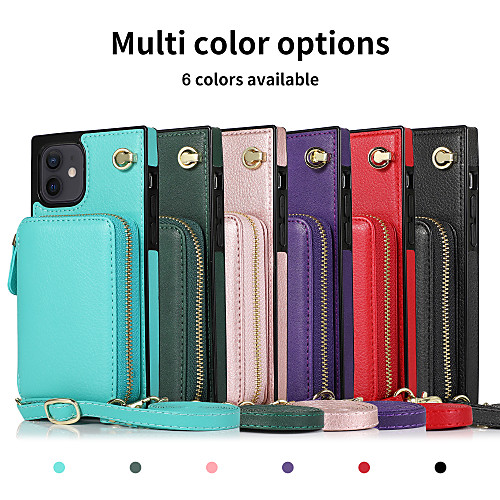 

Phone Case For Apple Back Cover Leather iPhone 12 Pro Max 11 SE 2020 X XR XS Max 8 7 6 Shockproof Solid Color PU Leather