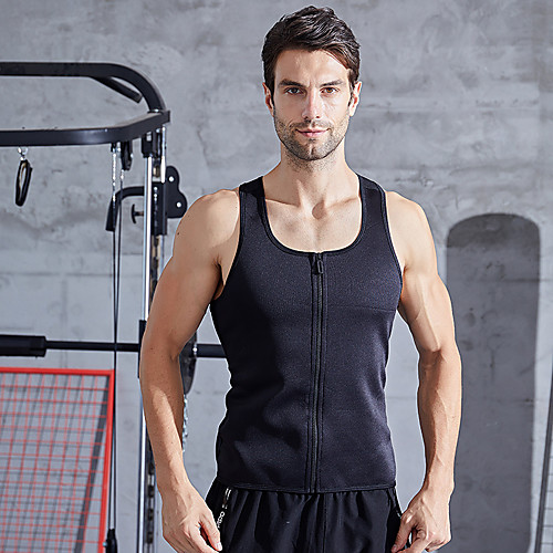 

Waist Trainer Vest Body Shaper Sweat Waist Trainer Corset Sports Spandex Gym Workout Exercise & Fitness Zipper Durable Weight Loss Tummy Fat Burner Hot Sweat For Men