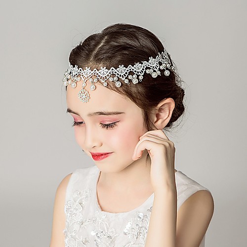 

Fashion Sweet Imitation Pearl / Print Cloth / Alloy Headpiece with Faux Pearl / Sashes / Ribbons 1 pc Birthday Headpiece