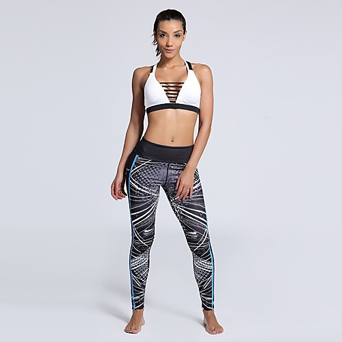 

Women's Casual Yoga Comfort Daily Gym Leggings Pants Print Multi Color Patterned Ankle-Length Print Black