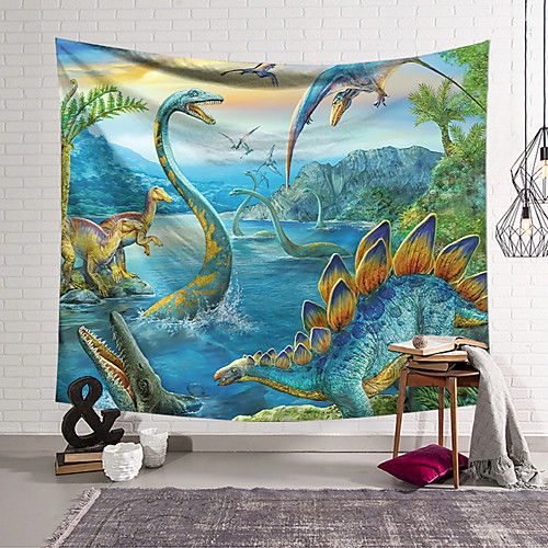 

Wall Tapestry Art Decor Blanket Curtain Hanging Home Bedroom Living Room Decoration Polyester Dinosaur World