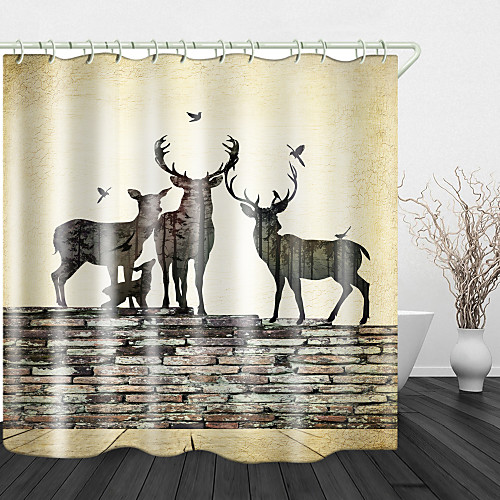 

Abandoned Brick wall Print Waterproof Fabric Shower Curtain for Bathroom Home Decor Covered Bathtub Curtains Liner Includes with Hooks 72 Inch