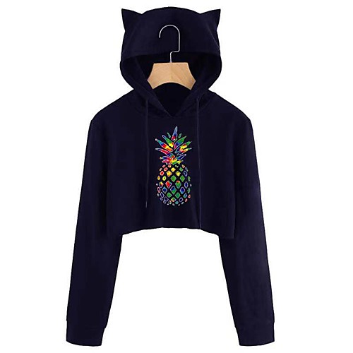 

Women's Hoodie Cropped Sweatshirt Graphic Casual Hoodies Sweatshirts Wine Green Black