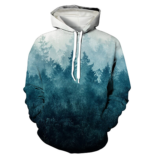 

Men's Pullover Hoodie Sweatshirt Graphic 3D Landscape Front Pocket Hooded Daily 3D Print 3D Print Casual Hoodies Sweatshirts Long Sleeve Navy Blue