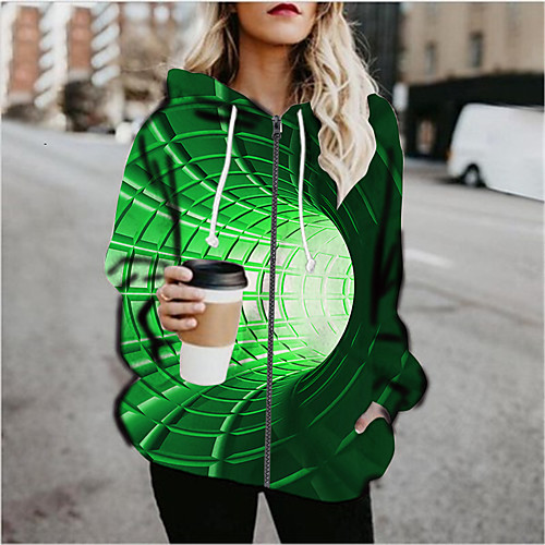 

Women's Daily Coat Regular Fit Basic Jacket Long Sleeve 3D Print Graphic Print Blue Gray / Going out