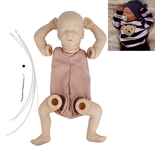 

17.5 inch Reborn Toddler Doll DIY Unpainted Reborn Baby Doll Kit Professional-Painting Kit Baby Boy Darren Hand Made Floppy Head No Eyelashes, Hair, Flesh Color Cloth Silicone Vinyl with Clothes and
