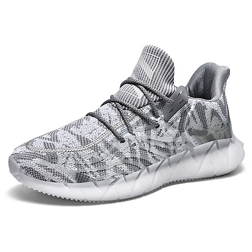 

Men's Loafers & Slip-Ons Sporty Daily Running Shoes Walking Shoes Tissage Volant Non-slipping Black / White Black Light Grey Fall Spring
