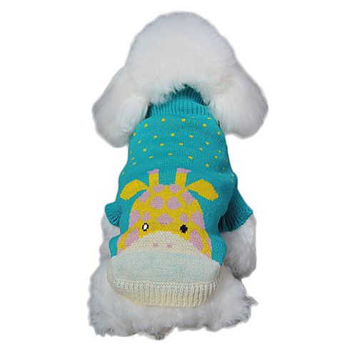 

Cat Dog Sweater Puppy Clothes Cartoon Keep Warm Winter Dog Clothes Puppy Clothes Dog Outfits Blue Green Gray Costume for Girl and Boy Dog Cotton XS S M L XL