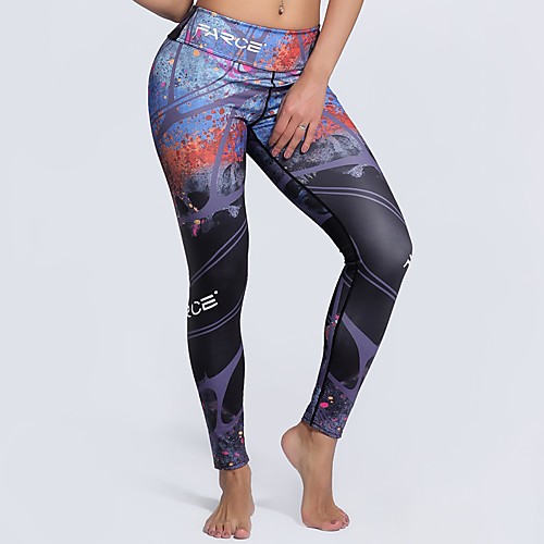 

Women's Basic Casual Comfort Daily Gym Leggings Pants Multi Color Letter Ankle-Length Patchwork Print Black