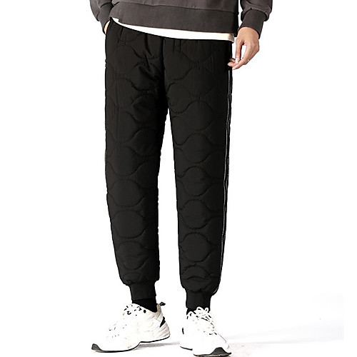 

Men's Casual Chinos Pants Solid Color Full Length Black