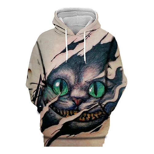

Women's Pullover Hoodie Sweatshirt Graphic Animal Print Daily Going out Other Prints Active Hoodies Sweatshirts Light gray