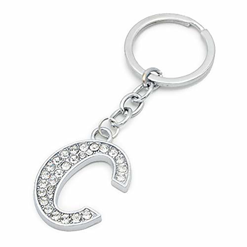 

lucky letter(a-z) crystal rhinestone keychain key chain sparkling key ring charm purse pendant handbag bag decoration holiday gift (silver-k)