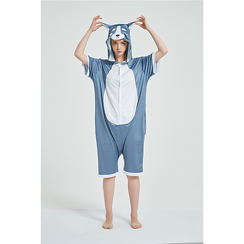 

Adults' Kigurumi Pajamas Husky Onesie Pajamas Pure Cotton Blue Cosplay For Men and Women Animal Sleepwear Cartoon Festival / Holiday Costumes