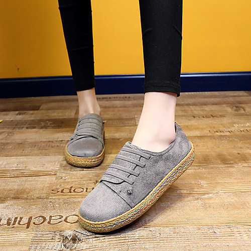 

Women's Sneakers Espadrilles Wedge Heel Round Toe Daily Rubber Burgundy Black Light Grey