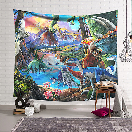 

Wall Tapestry Art Decor Blanket Curtain Hanging Home Bedroom Living Room Decoration Polyester Dinosaur World
