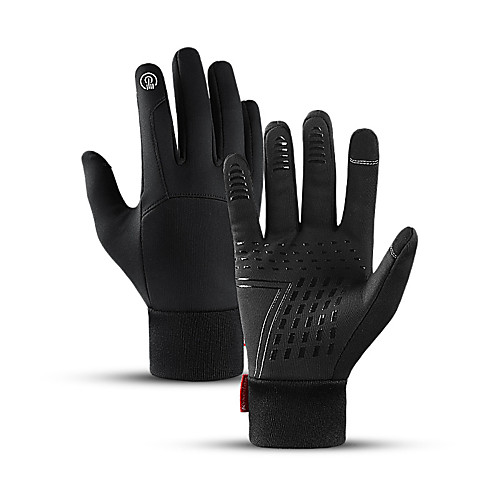 

Winter Touch Gloves Anti-Slip Waterproof Warm Winter Sports Full Finger Gloves Sports Gloves Black Grey for Adults' Outdoor Exercise Cycling / Bike