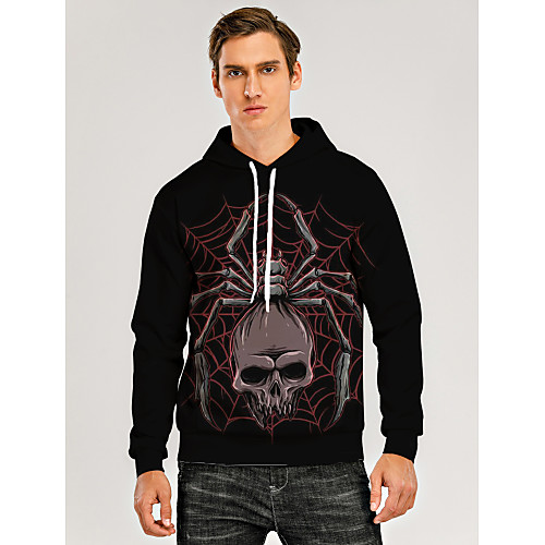 

Men's Pullover Hoodie Sweatshirt Animal Patterned Graphic 3D Front Pocket Hooded Daily 3D Print 3D Print Casual Hoodies Sweatshirts Long Sleeve Black