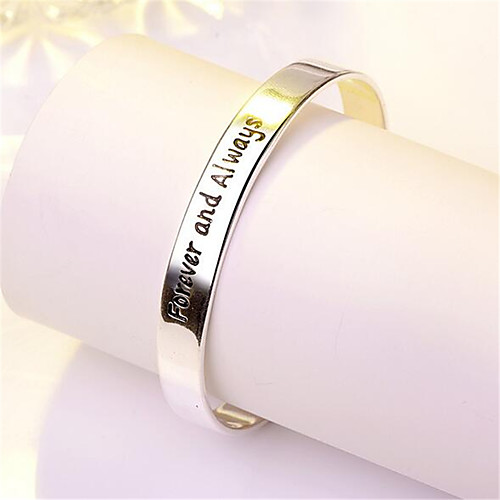 

Cuff Bracelet Bracelet 3D Alphabet Shape Fashion Copper Bracelet Jewelry Silver For Christmas Halloween Party Evening Gift Date / Silver Plated