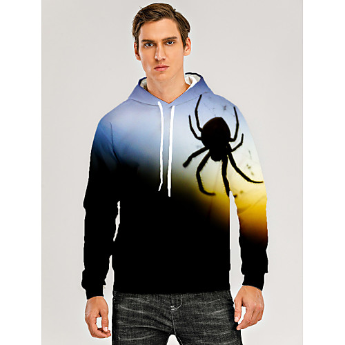 

Men's Pullover Hoodie Sweatshirt Animal Patterned Graphic 3D Print Hooded Daily 3D Print 3D Print Casual Hoodies Sweatshirts Long Sleeve Light Blue