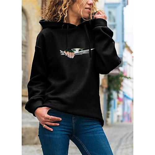 

Women's Hoodie Pullover Graphic Daily Basic Casual Hoodies Sweatshirts Yellow Green
