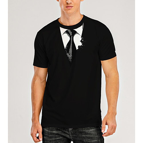 

Men's T shirt 3D Print Graphic 3D Print Short Sleeve Daily Tops Black