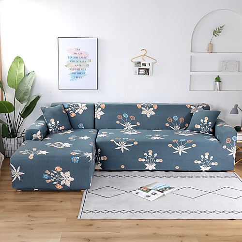 

Flower Print 1-Piece Sofa Cover Soft Stretch Slipcover for 1~4 Cushion Couch Armchair/Loveseat/Three Seater/Four Seater/L shaped sofa,Easy to Install(1 Free Cushion Cover
