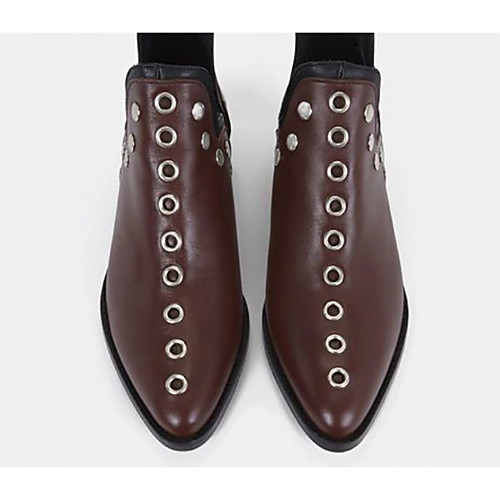 

Women's Loafers & Slip-Ons Chunky Heel Pointed Toe Daily PU Synthetics Black Burgundy Khaki