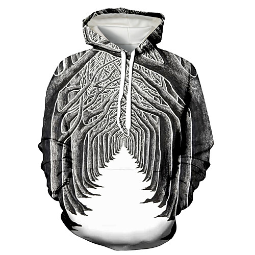 

Men's Pullover Hoodie Sweatshirt Print Graphic 3D Print Hooded Daily 3D Print 3D Print Casual Hoodies Sweatshirts Long Sleeve Gray