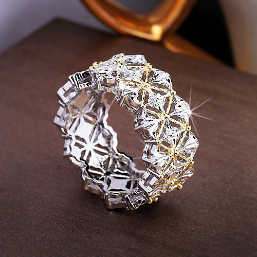 

Band Ring Geometrical Silver Brass Floral Theme Luxury Unique Design Trendy 1pc 6 7 8 9 10 / Women's