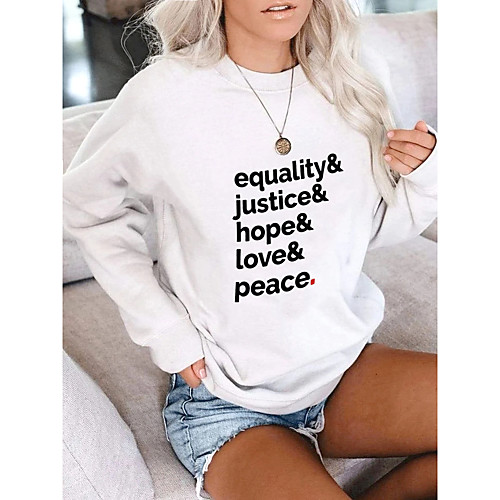 

Women's Hoodie Sweatshirt Graphic Text Print Daily Other Prints Basic Casual Hoodies Sweatshirts Yellow Gray White