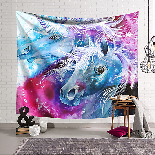 

Wall Tapestry Art Decor Blanket Curtain Hanging Home Bedroom Living Room Decoration Polyester Fantasy Unicorn