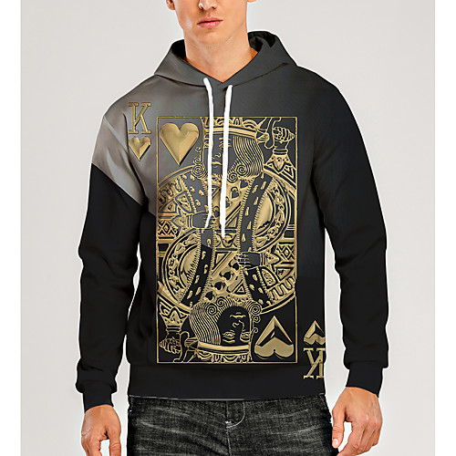 

Men's Pullover Hoodie Sweatshirt Graphic 3D Front Pocket Hooded Daily 3D Print 3D Print Casual Hoodies Sweatshirts Long Sleeve Gray