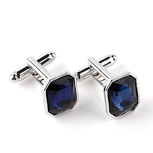 

1 pair fashion men's solid color t-shirt cufflinks mini sleeve accessories - sapphire blue